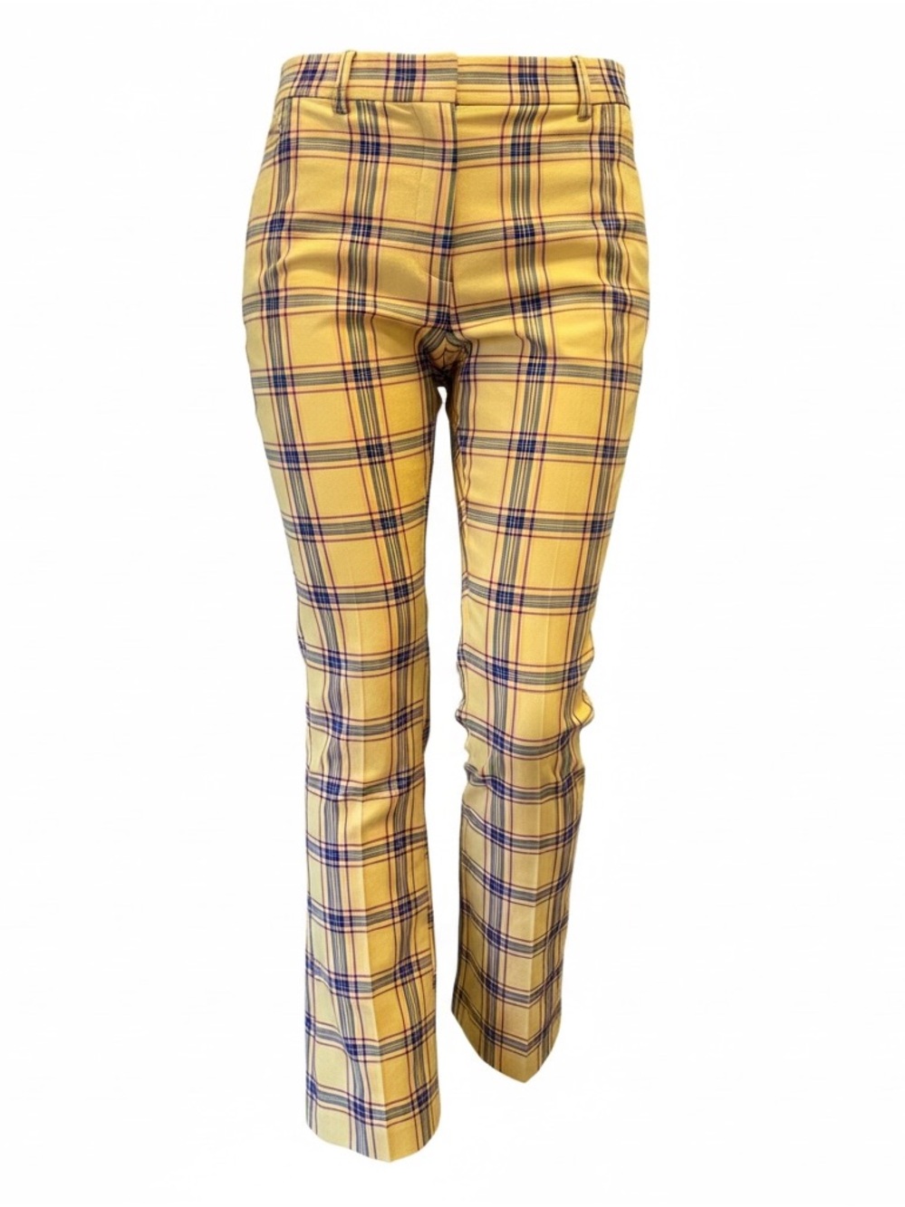 Anthropologie Yellow Plaid Cropped Pants